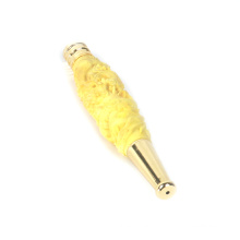 105mm length yellow metal cigarette holder with engraving